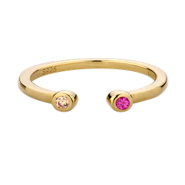 Knuckle ring Two Eyes Rose&Champagne