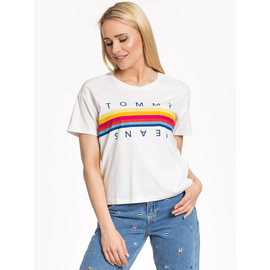 Tommy Jeans "Multicolor Line Logo" White