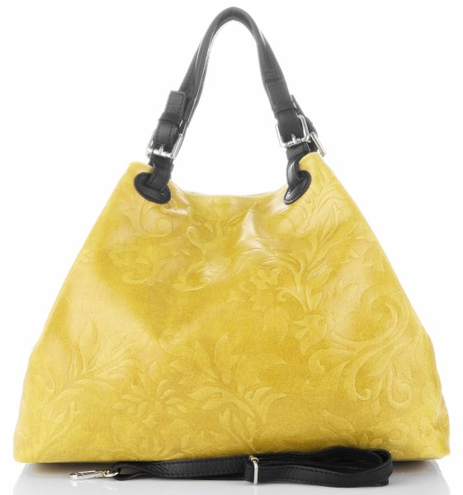 Torebki Skórzane ShopperBag marki Genuine Leather Żółte (kolory)