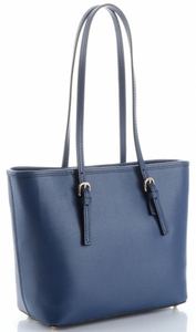 Klasyczne Torebki Skórzane firmy Genuine Leather Granatowe (kolory)