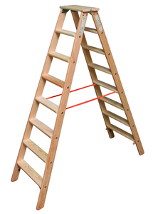 Drabina drewniana dwustronna KRAUSE ze stopniami 2x8 - 3,30m