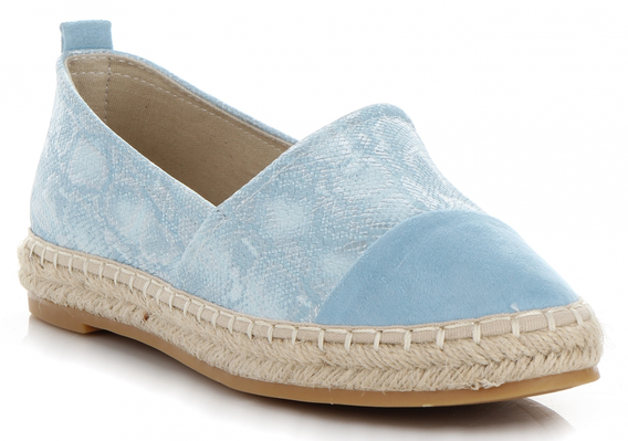 Stylowe Buty Damskie Espadryle w motyw węża renomowanej marki Lady Glory Błękitne (kolory)