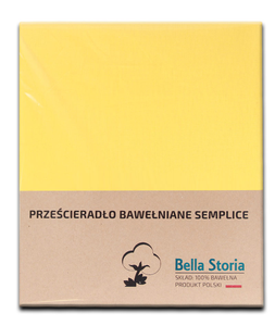 Prześcieradło bawełniane żółte Semplice 120x210