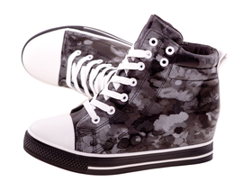 Czarne wiosenne sneakersy trampki damskie 628