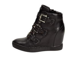 Czarne POLSKIE sneakersy damskie CARINII 4387
