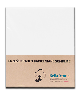 Prześcieradło bawełniane białe Semplice 120x210