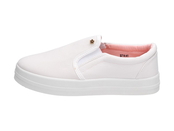 SLIP ON Białe tenisówki BALADA B714 PLATFORMA