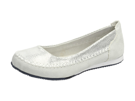 Srebrne baleriny damskie FILIPPO DP013 SKÓRA