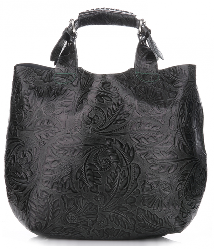 Oryginalna Torebka Skórzana włoskiej marki Genuine Leather Butelkowa Zieleń (kolory)
