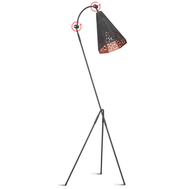 LAMPA STOJĄCA ATOM DUŻY BLACK 767A1/D Aldex