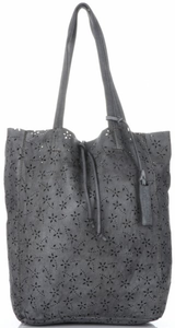 Torebki Skórzane ShopperBag włoskiej firmy VITTORIA GOTTI Szare (kolory)