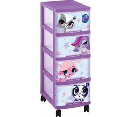Regał z szufladami 4 x 10L Littlest Pet Shop