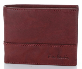 Modny Skórzany Portfel Męski firmy Pierre Cardin Bordowy (kolory)