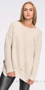 Sweter MAKADAMIA S33 - Beżowy