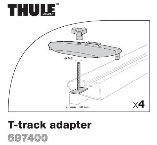 Thule Adap.(łeb śruby 20x20mm) do belek z rowkiem - do mocowń Thule Power:Grip/Fast/Click