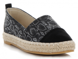 Wygodne Espadryle Damskie w motyw węża renomowanej marki Lady Glory Czarne (kolory)