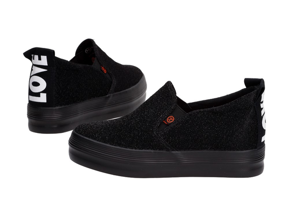 SLIP ON Czarne tenisówki VINCEZA 9503 KOTURNA