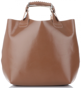 Eleganckie Torebki Skórzane Shopper Bag Ziemiste (kolory)