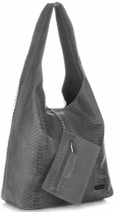 Torebki Skórzane typu ShopperBag firmy VITTORIA GOTTI Szare