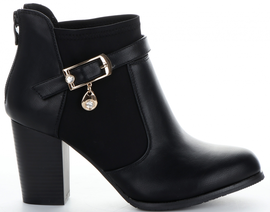 Eleganckie Botki Damskie na obcasie firmy Lady Glory Czarne (kolory)