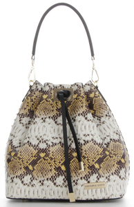 Vittoria Gotti Firmowe Torebki Skórzane Ekskluzywny Shopper Made in Italy w modny wzór węża Rudy (kolory)
