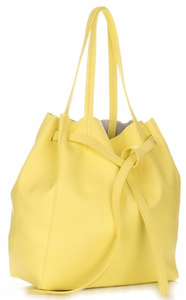 Torebka Skórzana ShopperBag z Kosmetyczką Firmy Genuine Leather Limonka