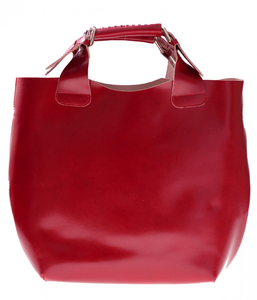 Torebka skórzana Shopperbag z kosmetyczką Czerwona (kolory)