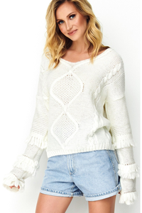 Sweter boho z frędzlami mk-s80