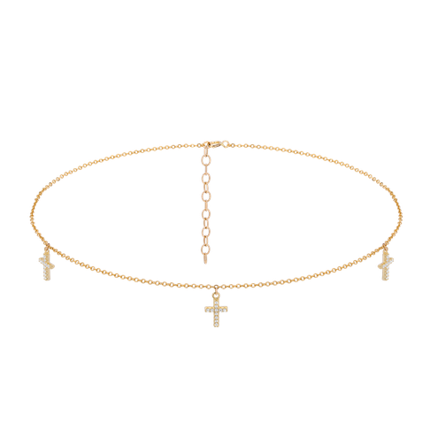 Naszyjnik 3 crosses Gold