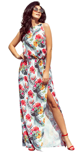 Sukienka MAXI Print Monstera 191-4