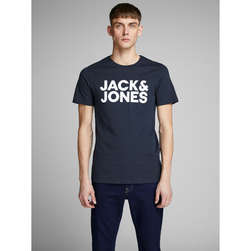 Jack & Jones "Ecorp Logo Tee" Print Navy Blazer