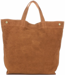 Uniwersalne Torebki Skórzane ShopperBag VERA PELLE Rude