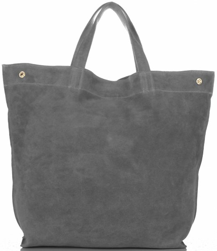 Torebki Skórzane ShopperBagi Szare (kolory)