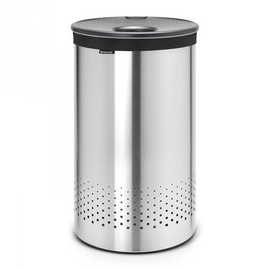 Kosz na bieliznę 60L Matt Steel pokrywa z tworzywa Grey