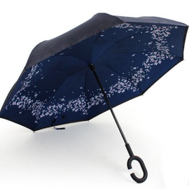 Parasol odwrócony BIAŁE KWIATKI