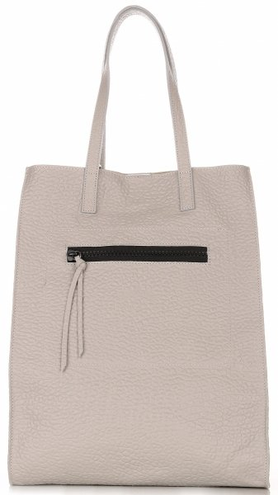 Torebki Skórzane ShopperBag VITTORIA GOTTI Jasno Szare
