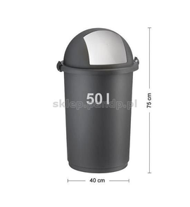 Kosz na śmieci 50L push 5055 szary