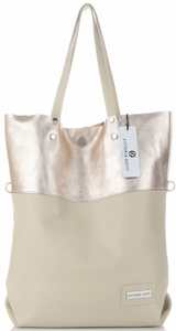 Torebki Skórzane ShopperBag VITTORIA GOTTI Beżowe (kolory)