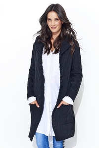 Sweter kardigan z kapturem ns36