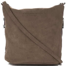 Torebka Skórzana Listonoszka z zamszu naturalnego firmy Vittoria Gotti Made in Italy Ziemista (kolory)