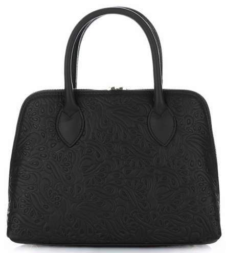 Eleganckie Torebki Skórzane Kuferki firmy Genuine Leather Czarne