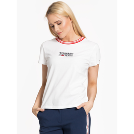 Tommy Jeans "Rib Stripe Neck Tee" White