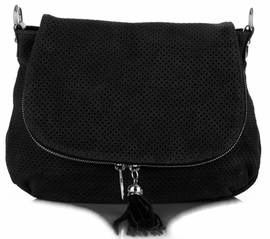 Torebki Skórzane Listonoszki firmy Genuine Leather Czarne