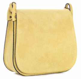 Skórzana Torebka Listonoszka Firmy Genuine Leather Żółta