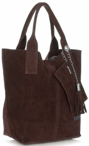 Torebki Skórzane Typu ShopperBag VITTORIA GOTTI Czekoladowe