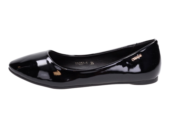 Czarne baleriny lakierowane buty VICES 11037-1