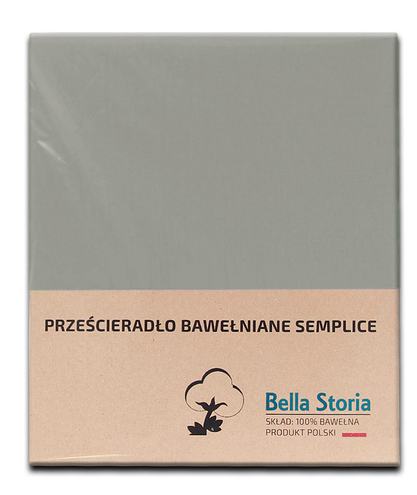 Prześcieradło bawełniane szare Semplice 120x210