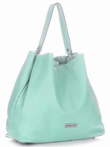 Torebki Skórzane ShopperBag VITTORIA GOTTI Miętowe