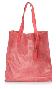 Torba Skórzana Shopper Bag z Kosmetyczką Malina (kolory)
