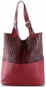 Damskie Torebki Skórzane ShopperBag firmy Genuine Leather Bordowe (kolory)
